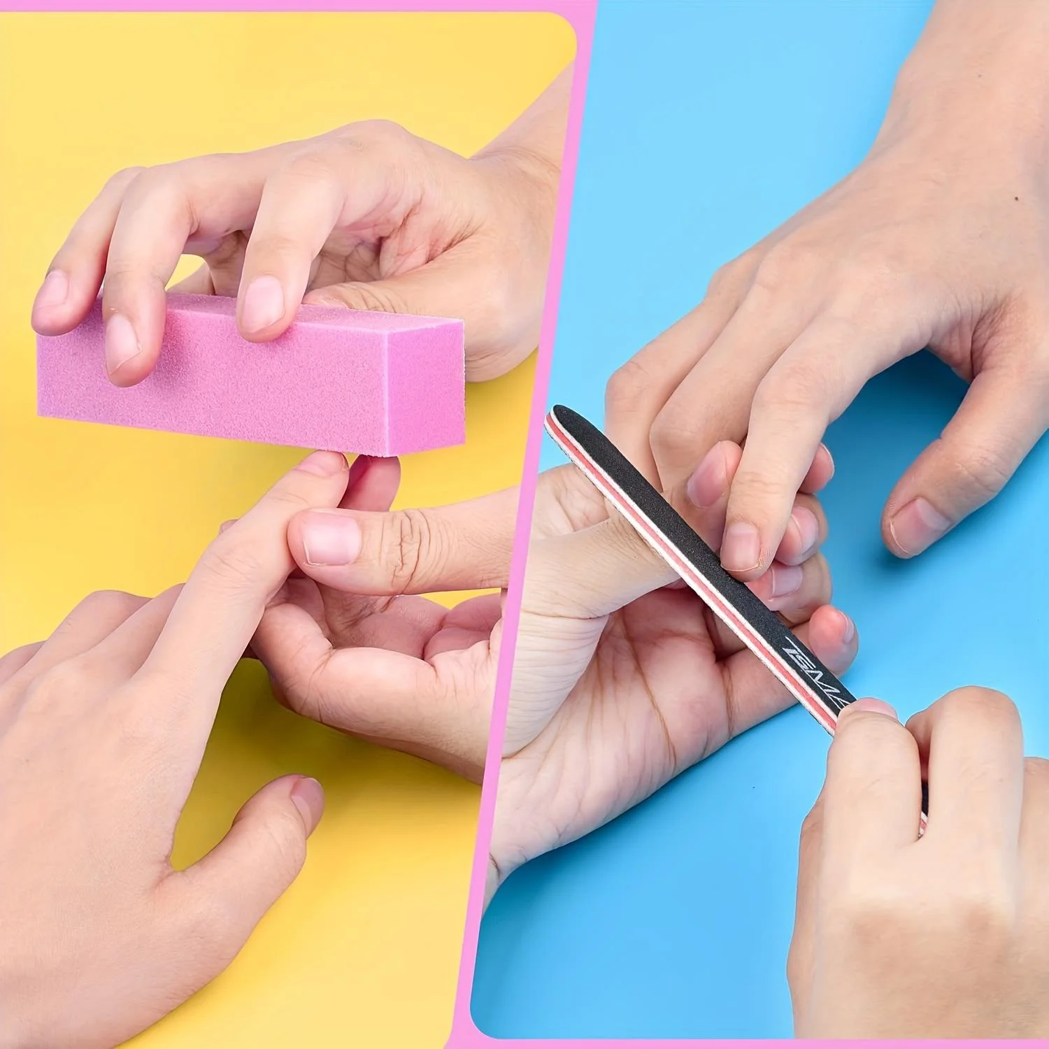 مجموعة مبرد أظافر وعازلة مكونة من 12 قطعة - أدوات احترافية للعناية بالأظافر للتجميل المنزلي مع أشرطة صنفرة وتشكيل على الوجهين #3