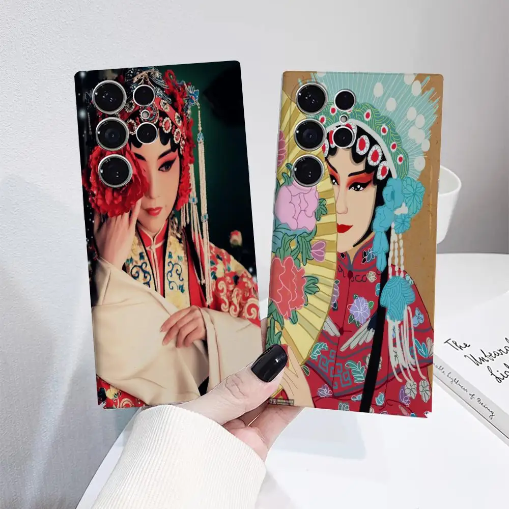 

Чехол для макияжа лица с китайской пекинской оперы для Samsung S25 24 23 ULTRA Plus S22, глянцевый HD твердый чехол, пленочный корпус