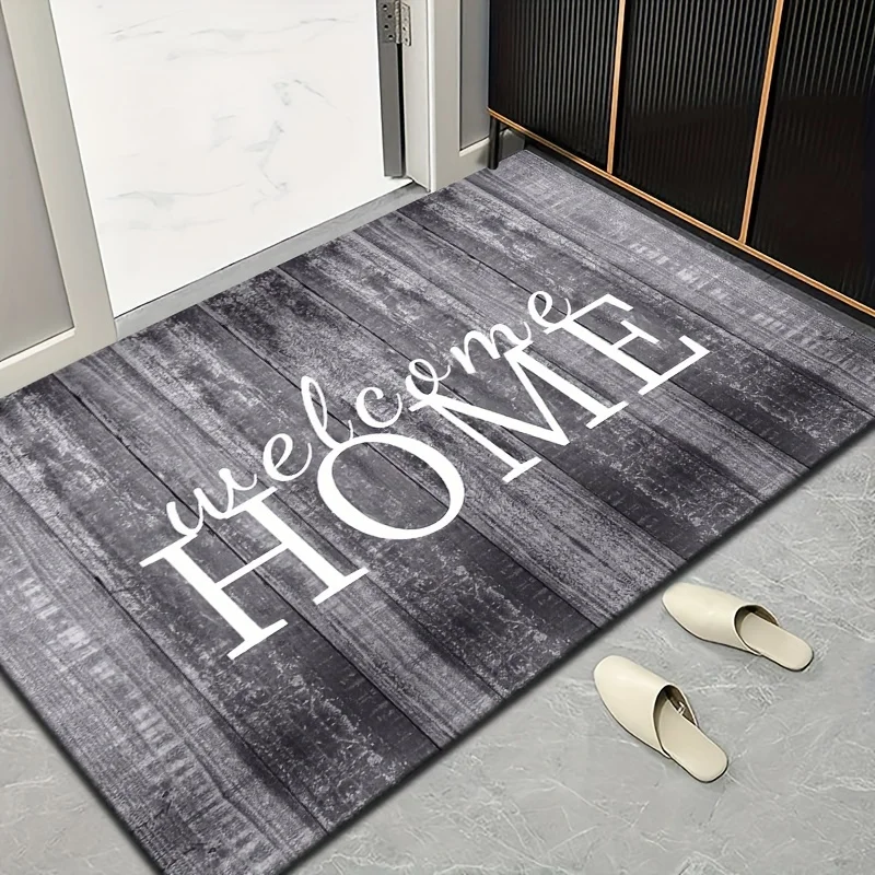 [Welcome Home Door Mat] 1 Piece of Welcome Home Printed Rectangular Outdoor Door Mat, Flannel Indoor/Outdoor anti Slip Entrance Carpet, Suitable for Living Room, Bedroom, Kitchen, Bathroom, Terrace, Home Decoration, Outdoor Decoration