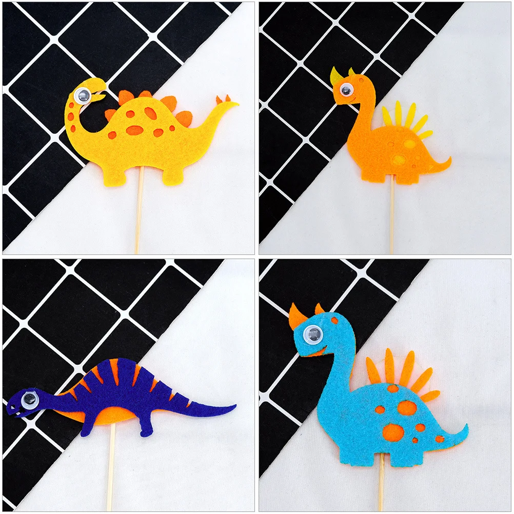 

8 pcs Decor Picks Dinosaur Shaped Cartoon Cake Toppers For Birthday Party Decoration Supplies Kids Cake Decorations