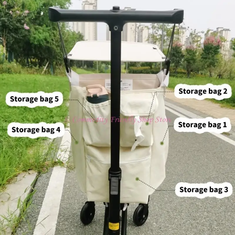 

85AE Versatile Baby Strollers Bag Baby Strollers Storage Bag Large for Storing Baby Essential Like Snacks Wipes & Sweatshirts
