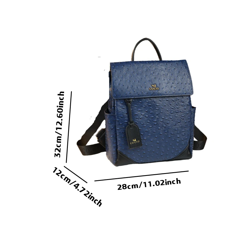 Women's Backpack 2026 Winter New Model Travel Versatile Fashionable Ostrich Pattern Large Capacity Backpack