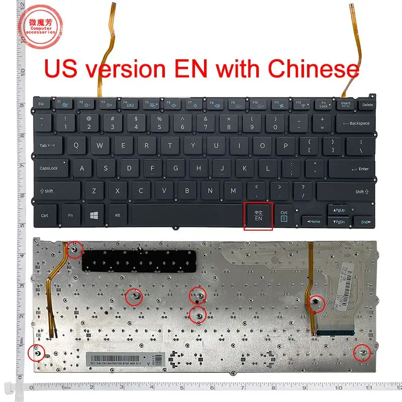 

English For Samsung NP940X3G NP940X3F 940X3G 940X3F US Laptop Keyboard backlit