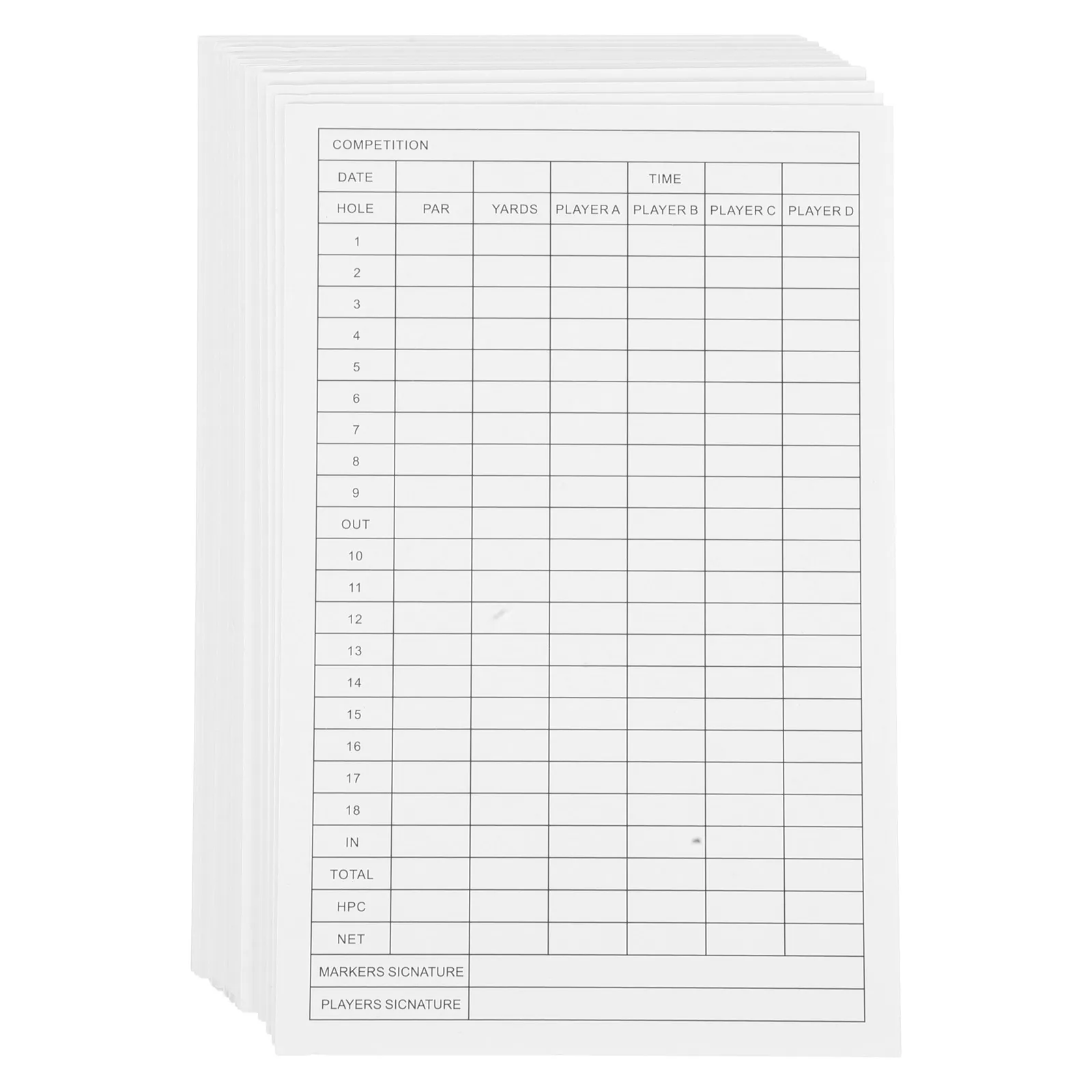 

30pcs Golf Scorecard Coated Paper Cards Golfs Supplies Sports Accessories Lightweight Portable Smooth Writing Partition Grid