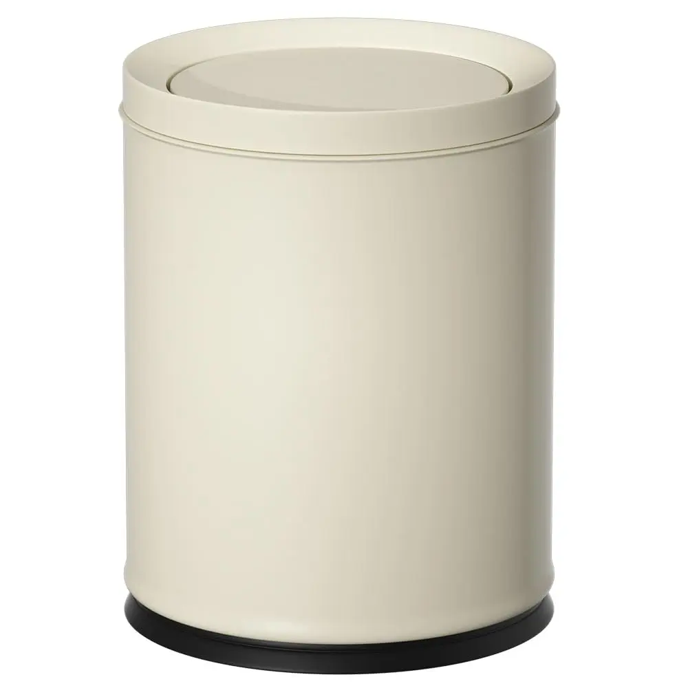 12L/3GAL White  Trash Can,Bathroom Garbage Can with Lid,Metal Modern Garbage Bin for Bathroom, Bedroom,Living Room,Office,Bank