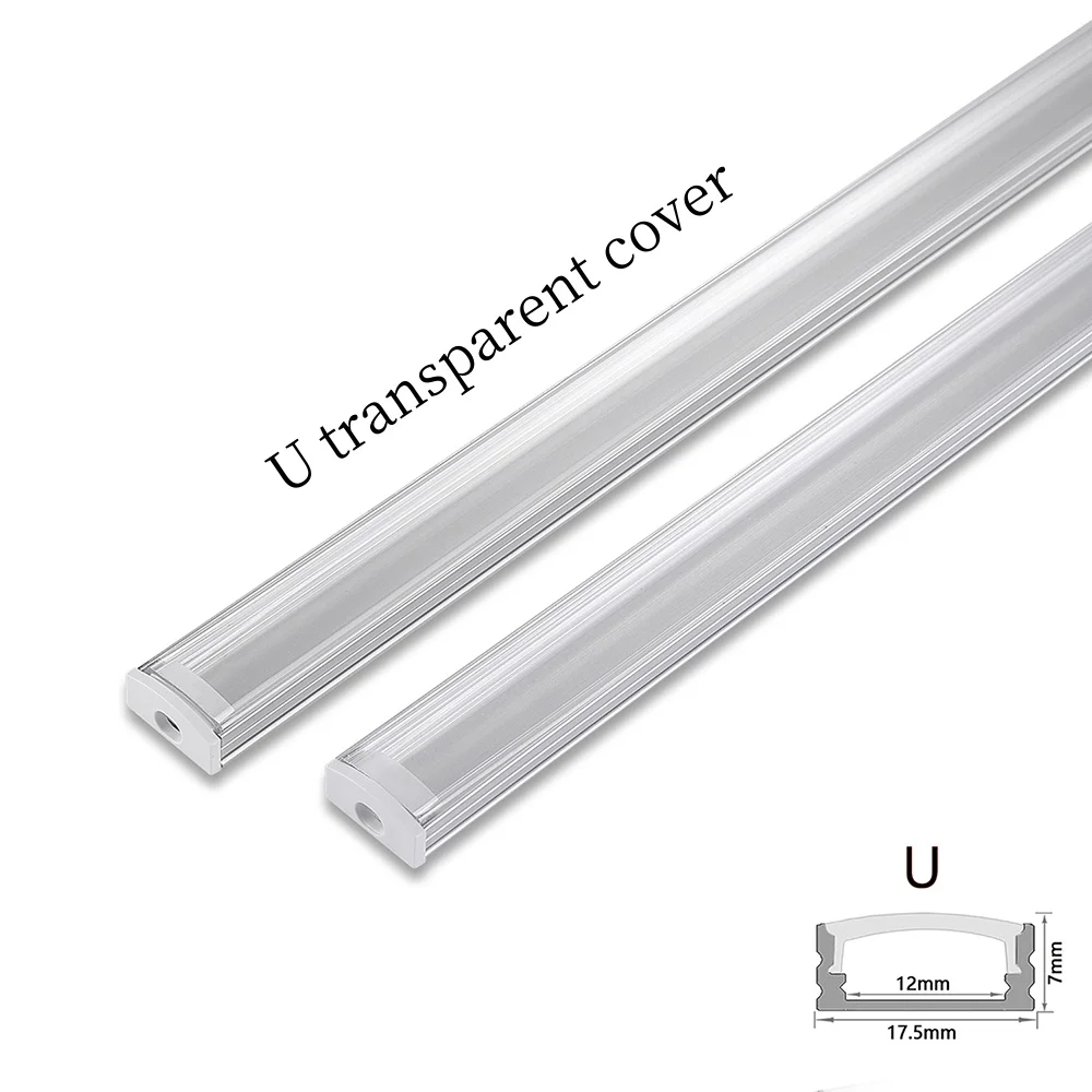 0.5M LED Aluminum Channel for 3528 5050 LED strip U/V shape tank bracket milk white cover/transparent cover led aluminum profile