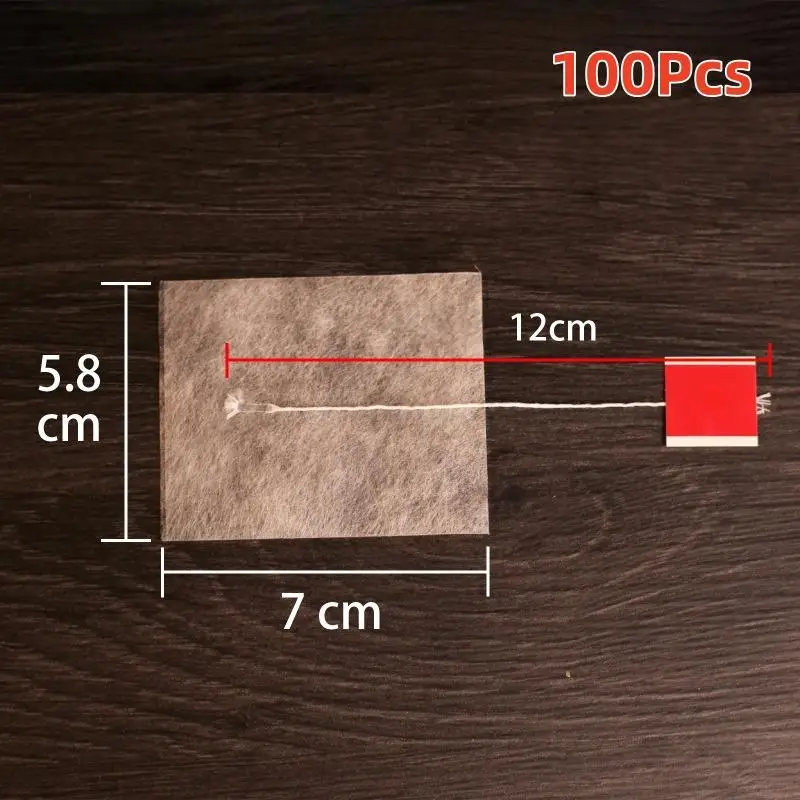 100Pcs With String Filter Paper Teabags Disposable Transparent Teabags Degradable Corn Fiber Heat-sealable Empty Tea Bags