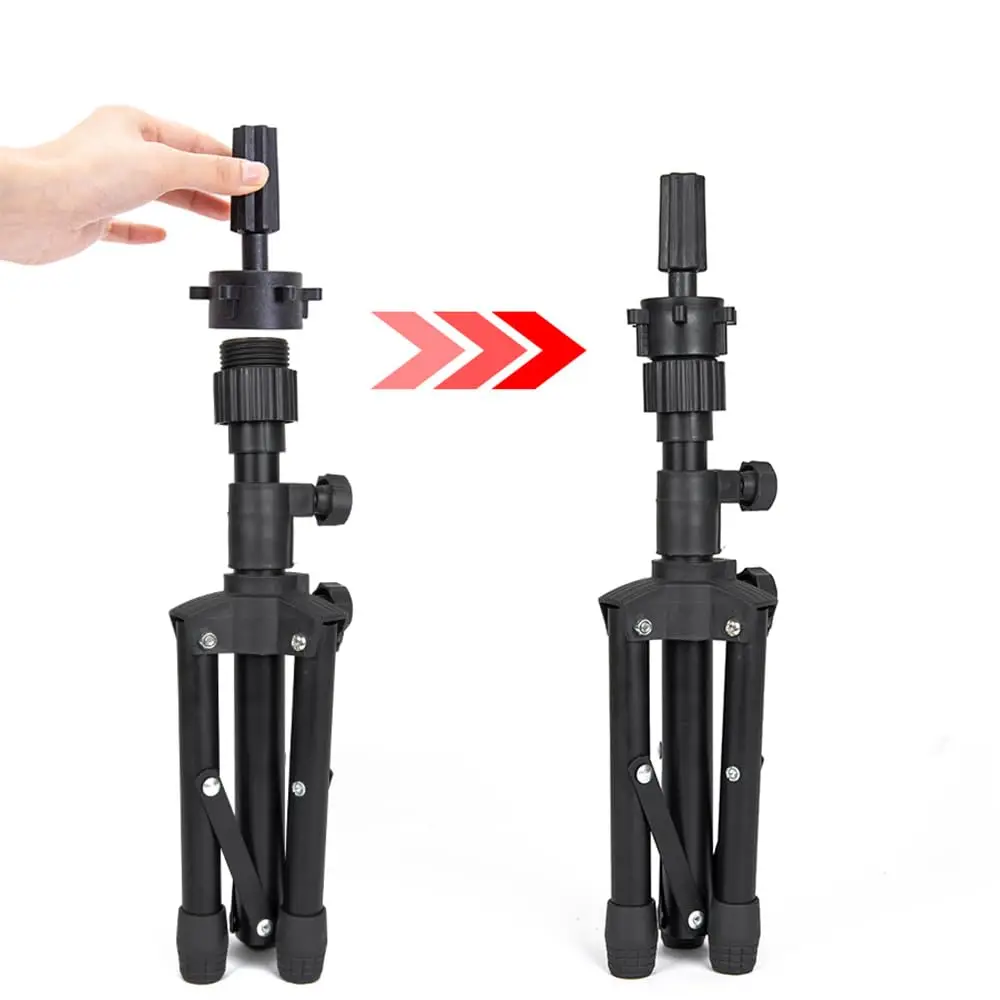 Mini Adjustable Wig Stand Tripod Metal Holder for Mannequin Head Canvas Foam Head Hairdresser Practice Cosmetology Braiding