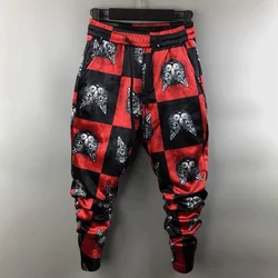 Leggings de seda de hielo con patrón de cabeza de gato para hombre, pantalones deportivos de Jogging, personalidad suave, ropa informal, Color de contraste, verano, nuevo