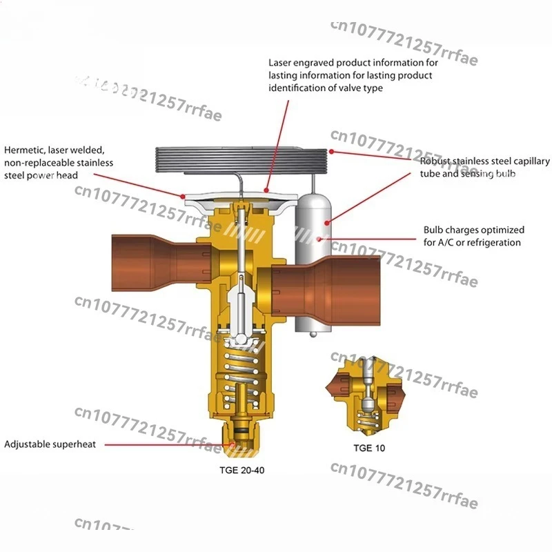 R22 R407C R410A R134a R404A R507A T2 Thermostatic expansion valve