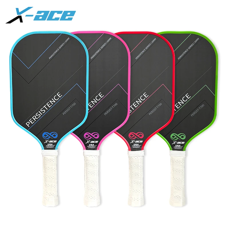 

X-ace Pickleball Paddle Persist-T700,Carbon Fiber Weave Generates 30% More Spin ,Featherlight 16mm Core for Rapid Response
