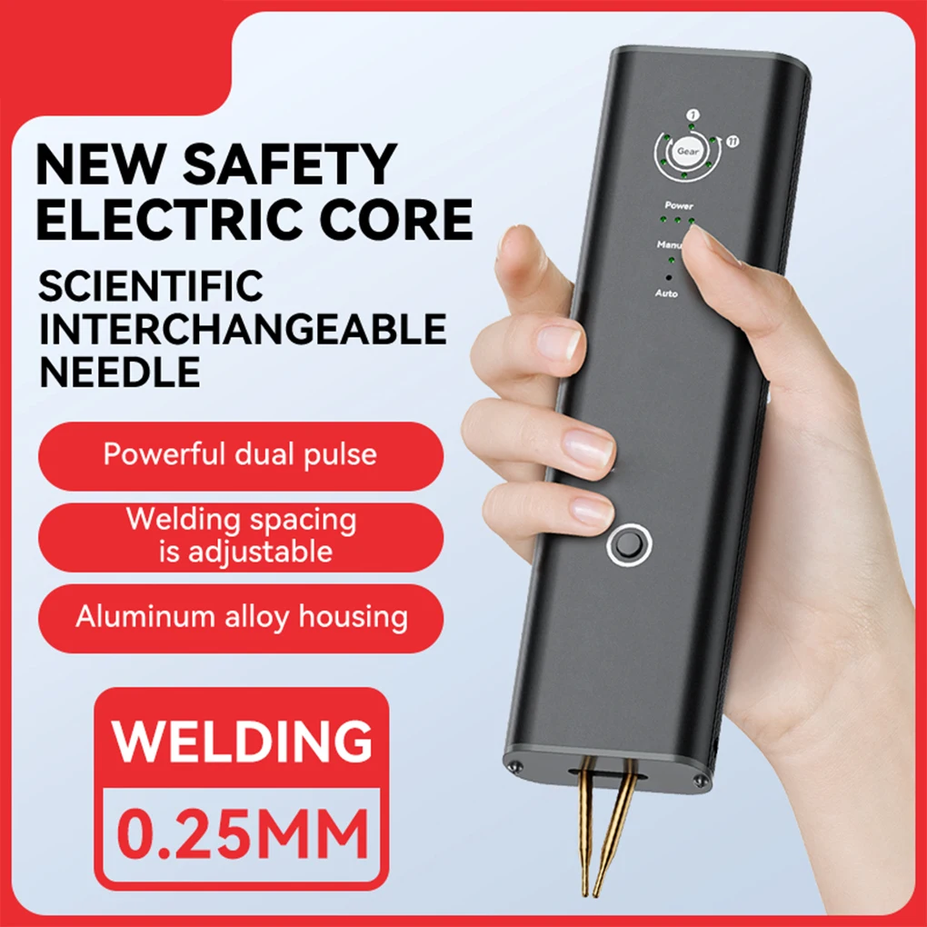 Handheld Portable Digital Display Mini Spot Welding Machine 11 Gears Spot Welder Adjustable Automatic Trigger for 18650 Battery