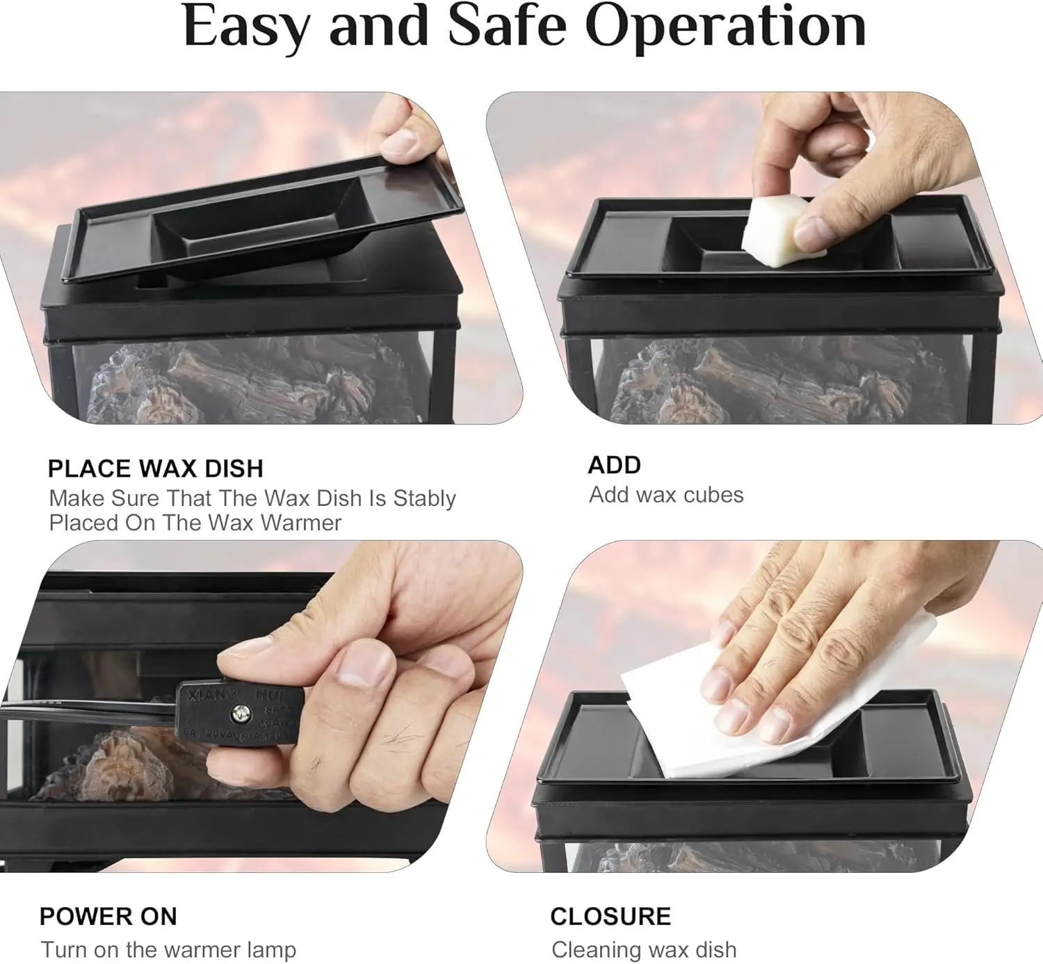 Freestanding Wax Warmer, Electric Scented Wax Melter, 3-Side Glass Heater for Home Office Gifts