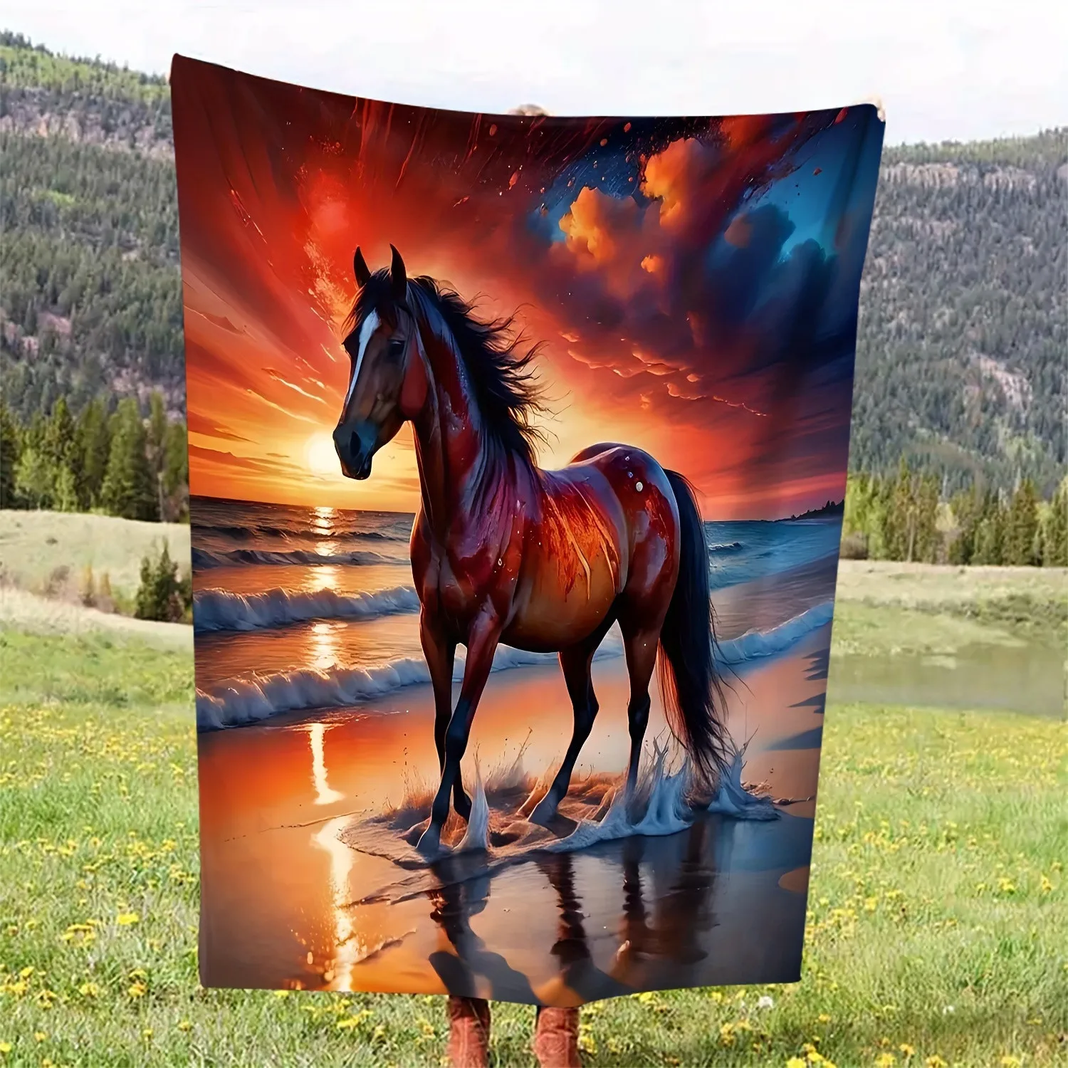 Coastal Horse Blanket - All-Season Bed Throw