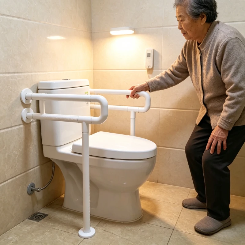 Stainless Steel Toilet Safety Rail, Bathroom Grab Bar for Elderly & Disabled, Anti-Slip Handrail for Hospital & Home Use