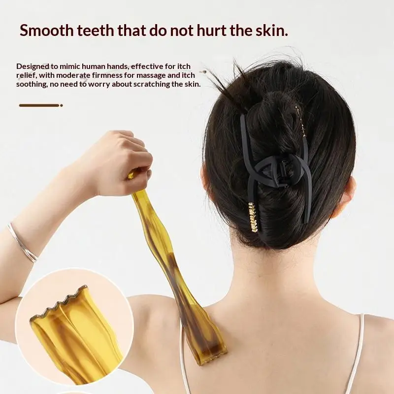 Travel-Friendly Extra Long Back Scratcher with Unique Horn Design for Convenient Itch Relief