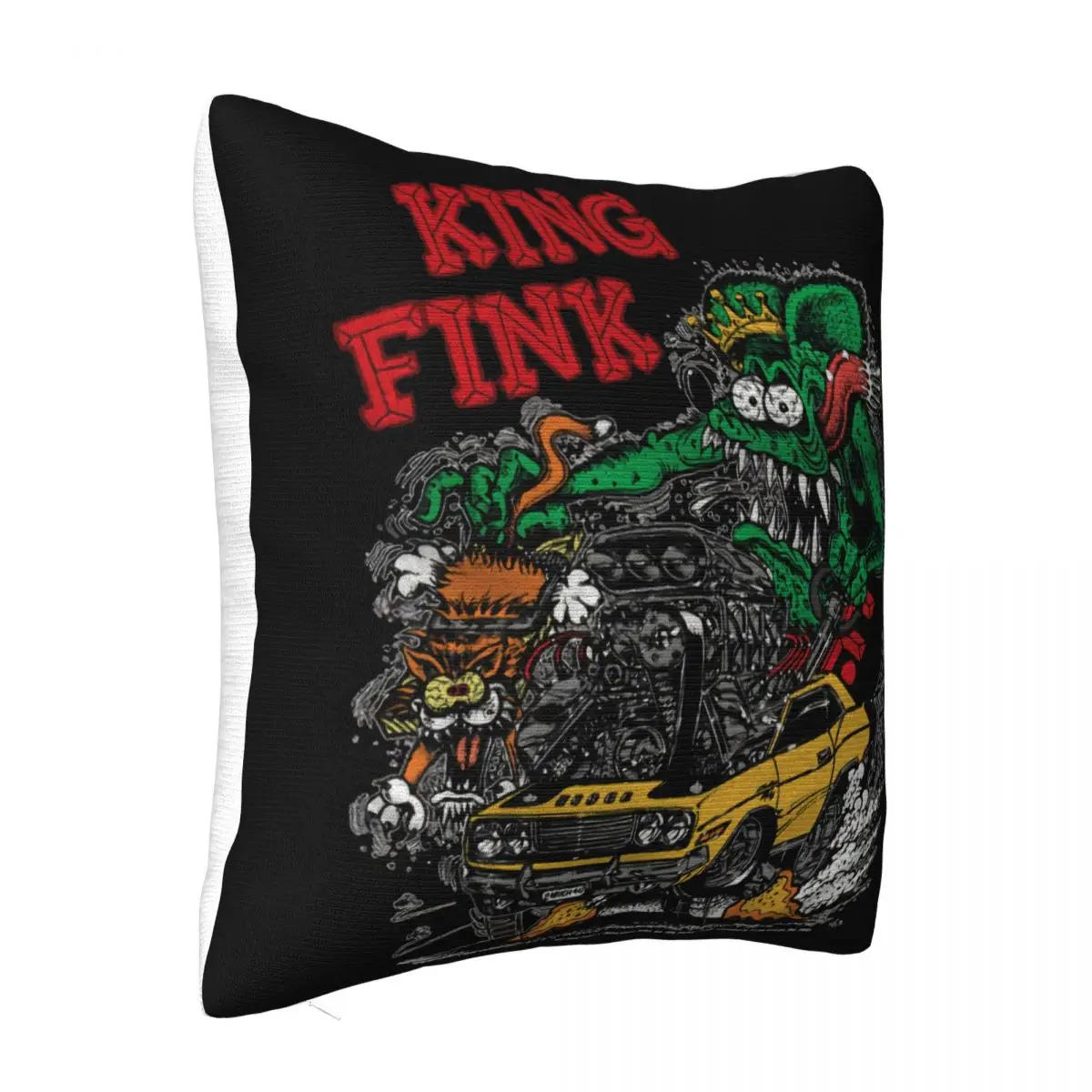 Rat Fink King Fink Mens Black New Size Xs3Xl Women Men Slim Fit Design Halloween Original Pillow Case