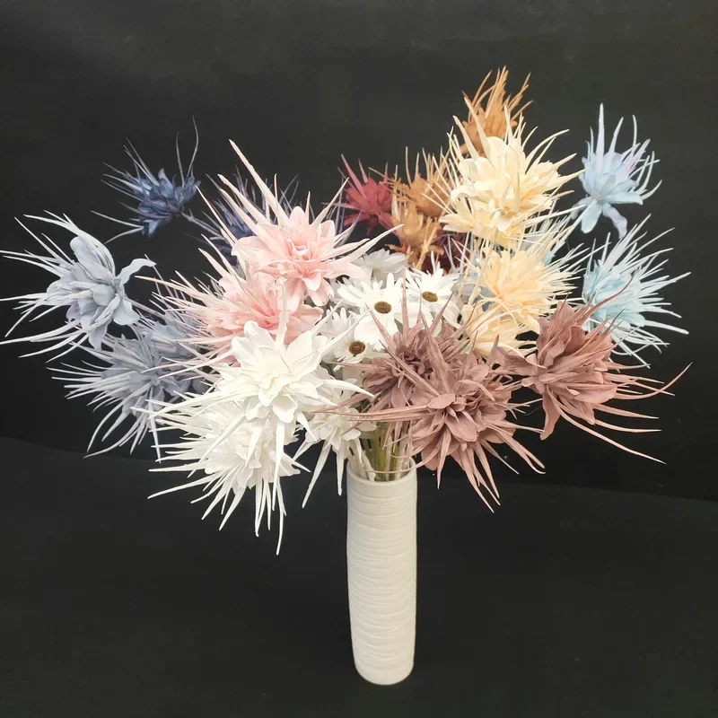 100CM Artificial Crystal Epiphyllum 4 Forks Multicolor Plastic Fake Flower Bouquet, Banquet Decoration Props for The Auditorium