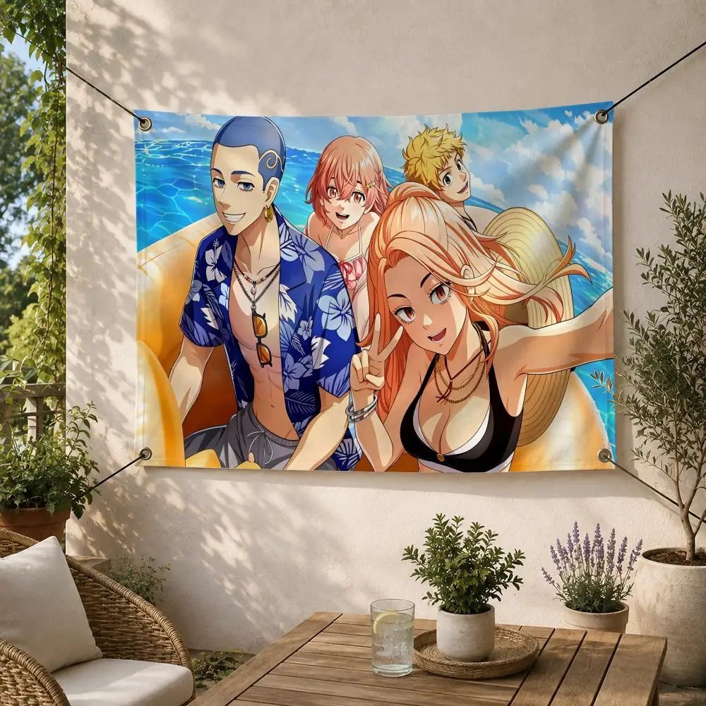 Anime Action T-Tokyo Revengers Flags Decorative Flag Banner for Outdoor Garden Yard Camping Party Home Wall Hanging Decor