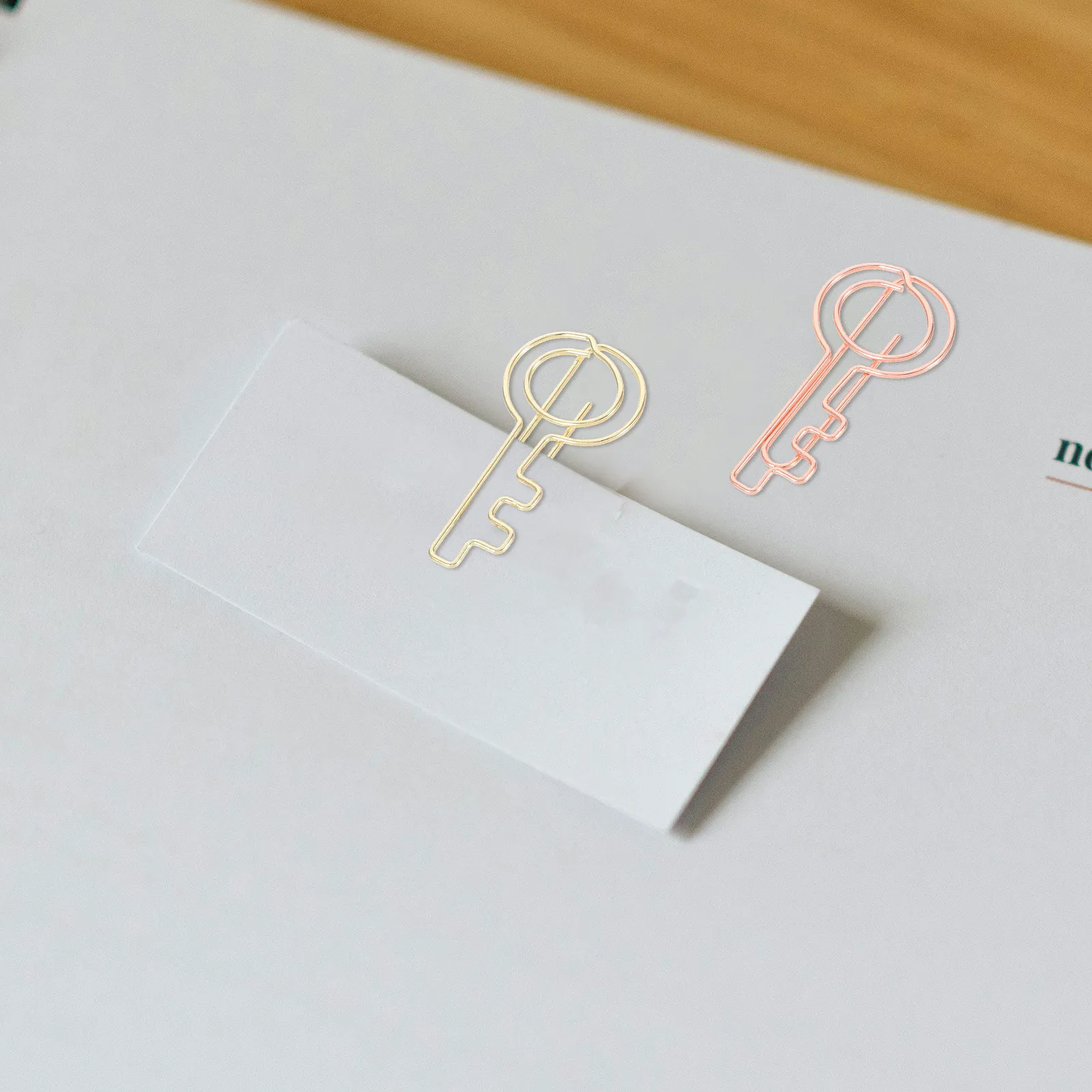 30Pcs Key Shape Paper Clips Creative Metal Office Paperclips Decorative Document Organizing Clips Memo Note Marking for School