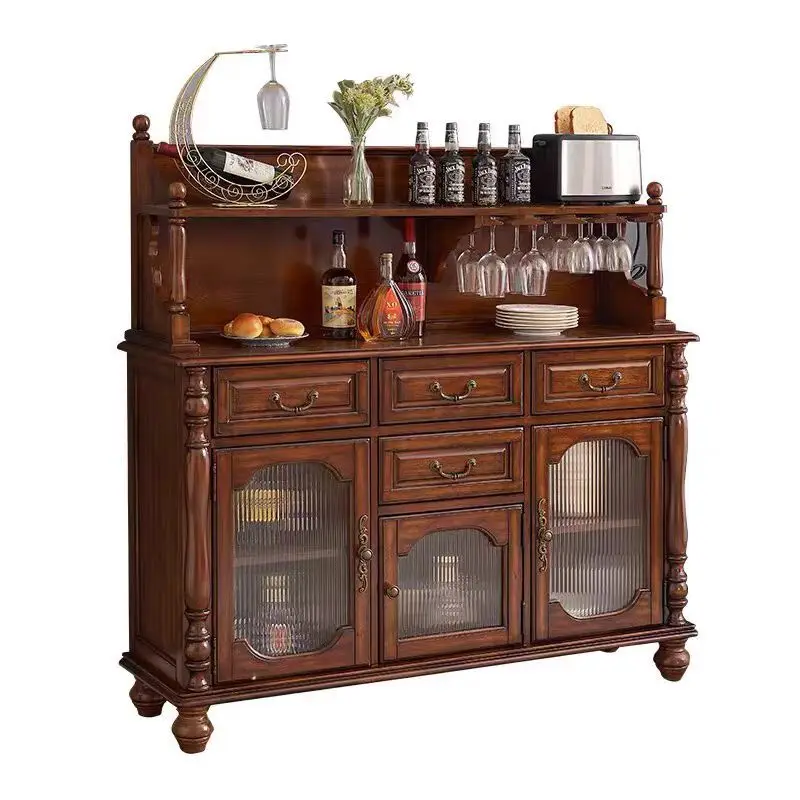 Simple solid wood dining side cabinet against the wall small locker, living room wine storage kitchen tea cabinet household