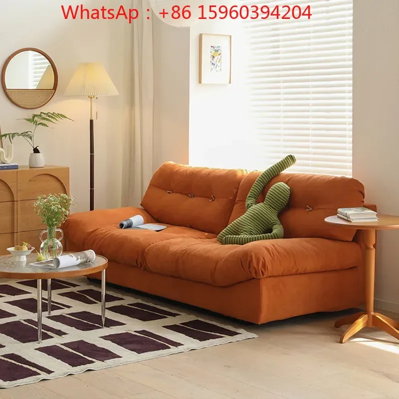 Italian cloud sofa Cream style minimalist designer down living room small apartment straight fabric sofa Foshan