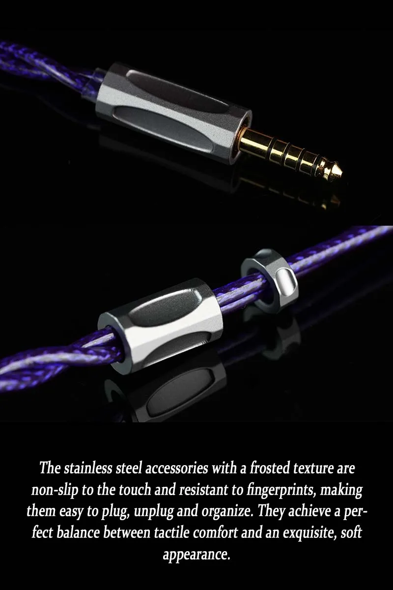 TRKAPLST-50 7N OCC versilbertes Kopfhörerkabel 2,5 3,5 4,4 mm symmetrisches Upgrade-Kabel für IE900 0,78 mm versenktes 2-poliges MMCX HIFIMAN – Detail 11