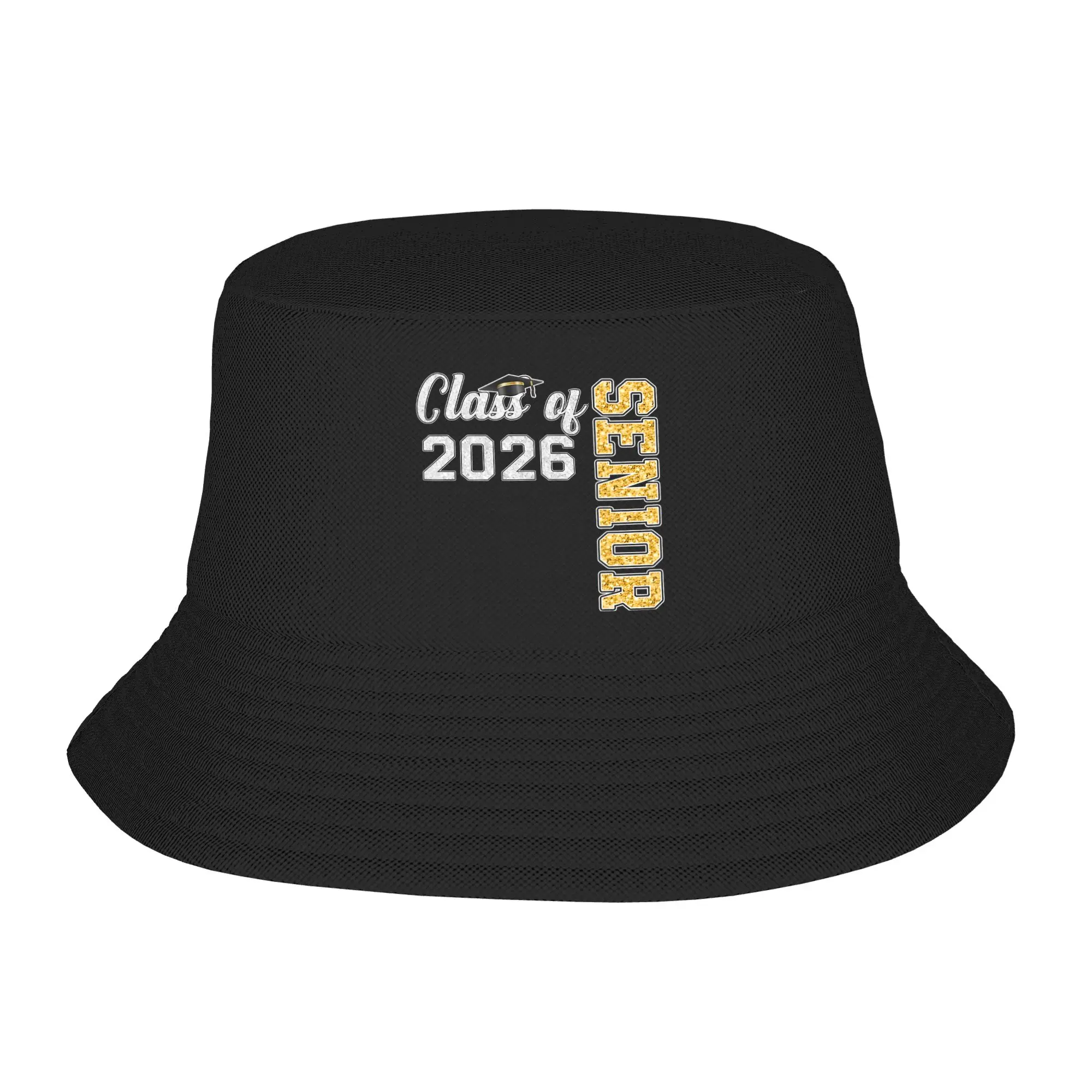 Teen Harajuku Bucket Hats Class of 2026 Senior Graduation Merchandise Bob Hat For Beach Headwear Lightweight