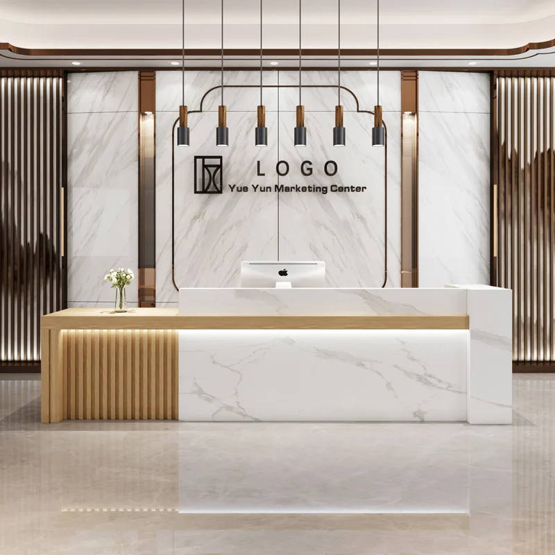 

Retro New Chinese-style Reception Desks Company Lacquered Reception Desks Fashion Office Furniture Reception Et Table YSJDT