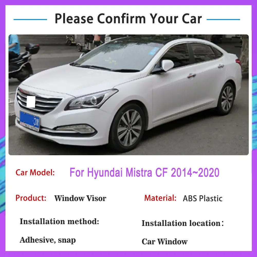 For Hyundai Mistra CF 2014~2020 Rain Sunshade Window Visor Windshield Deflectors Protective Side Window Accessories Vent visor