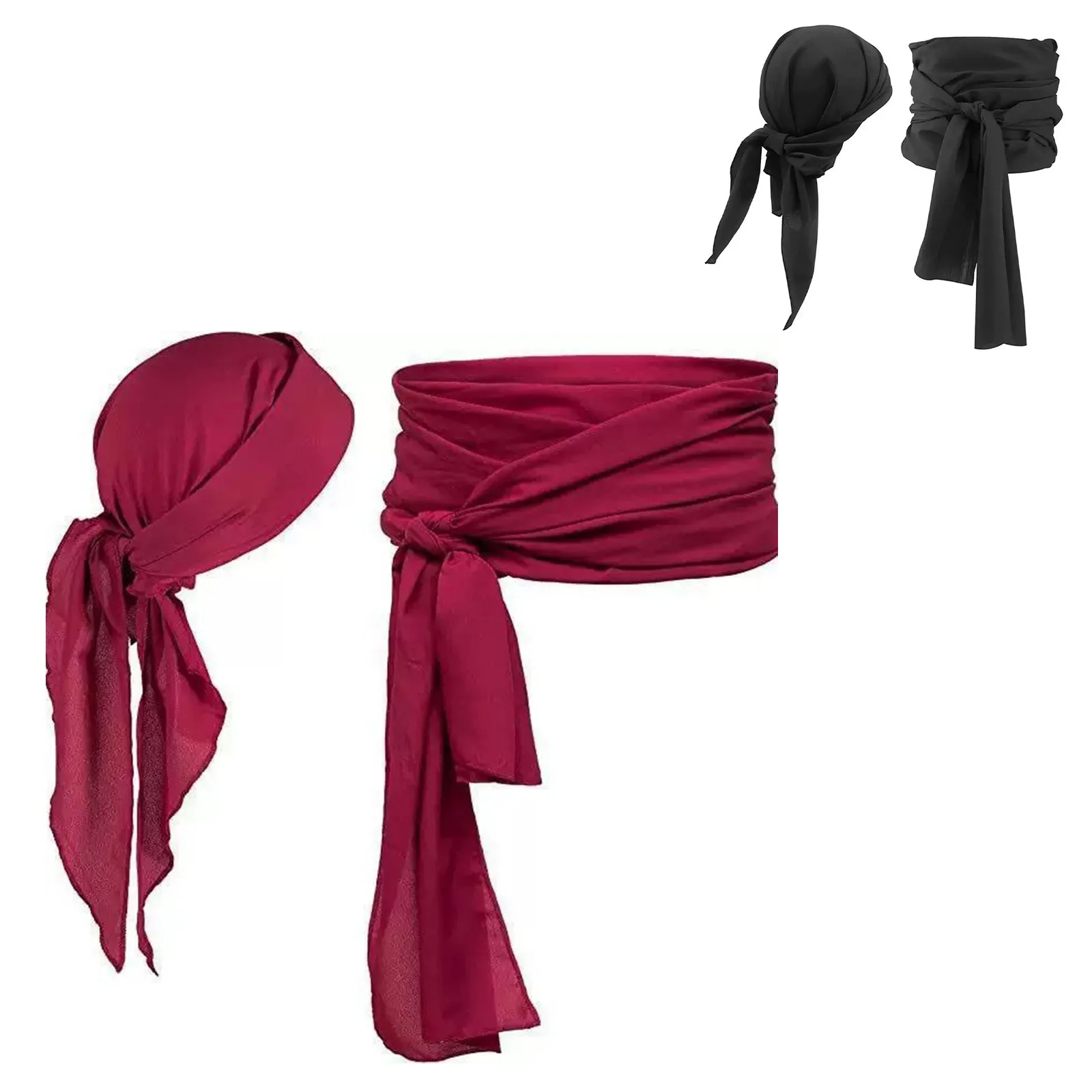 1Pc unisex 여성 남성 할로윈 해적 코스프레 의상 액세서리 중세 headscarf 및 새시 벨트 테마 파티 코스프레 세트