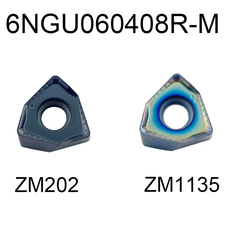 10 PZ 6NGU060408R-M 6NGU060408R Inserti per fresatura ad avanzamento rapido esagonale su due lati in metallo duro CNC di alta qualità
