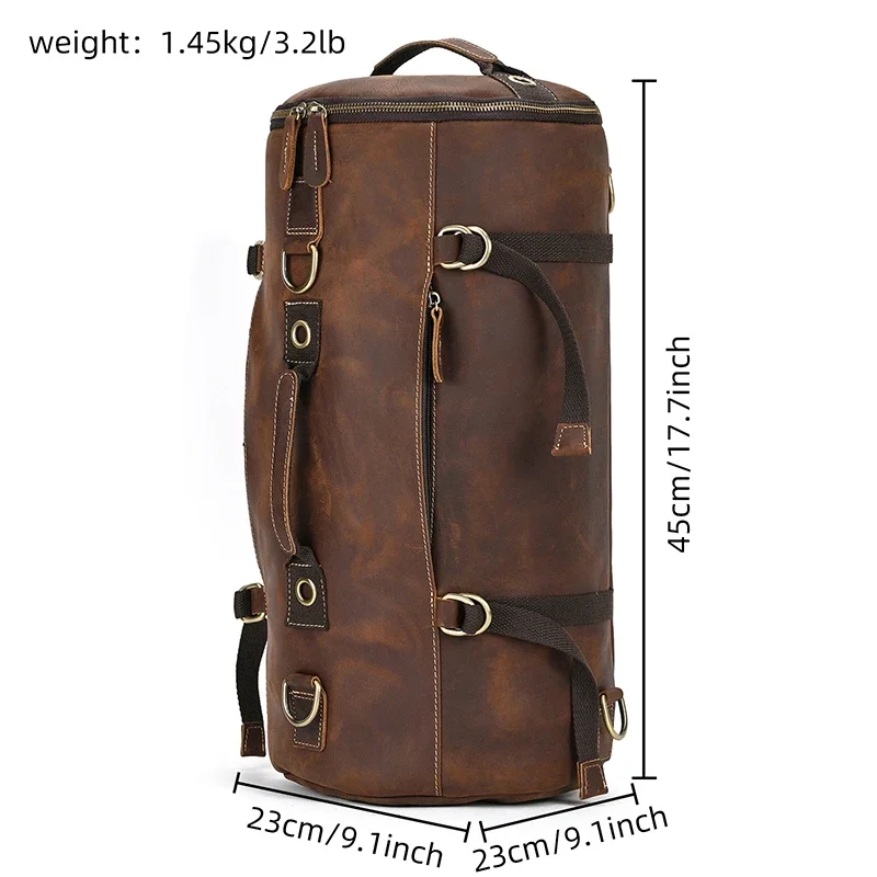 Retro Style Leather Backpack Travel Bag Men Male Backpack Daypack Genuine Leather Travel Bags Motorcycle Backpack Male Handbag