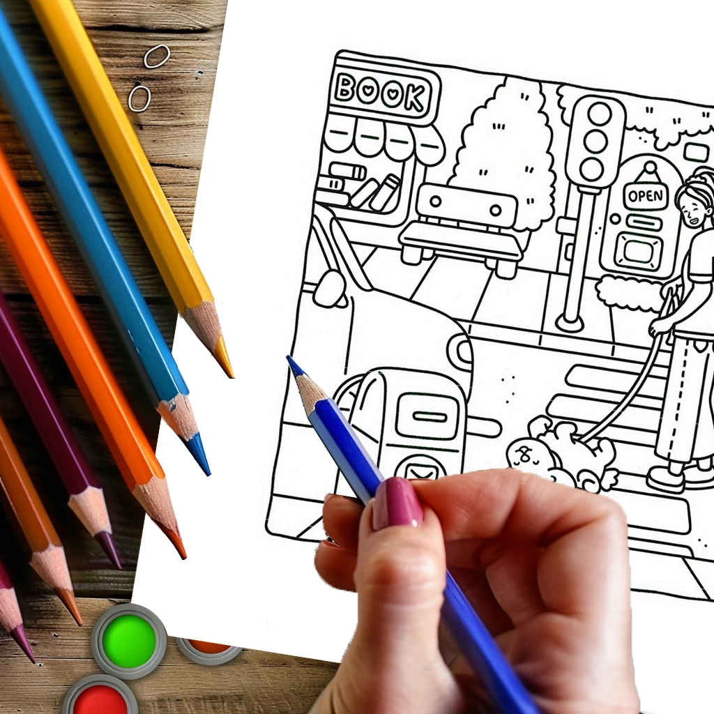 28 Pages Dog Style Coloring Book for Adult | Colouring Book, Drawing Supplies for Christmas, Thanksgiving