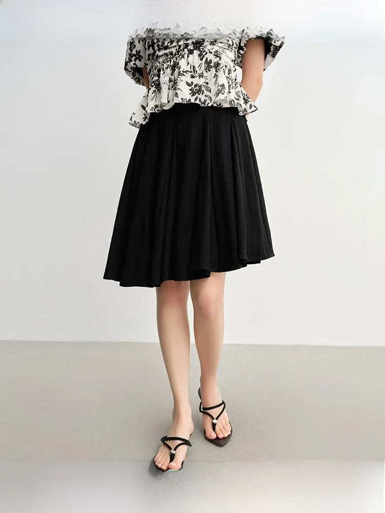 

High Waist Asymmetrical Midi Skirt for plus Size Women Summer 2025 New Casual Faion Patchwork Solo Bouquet ort Skirt