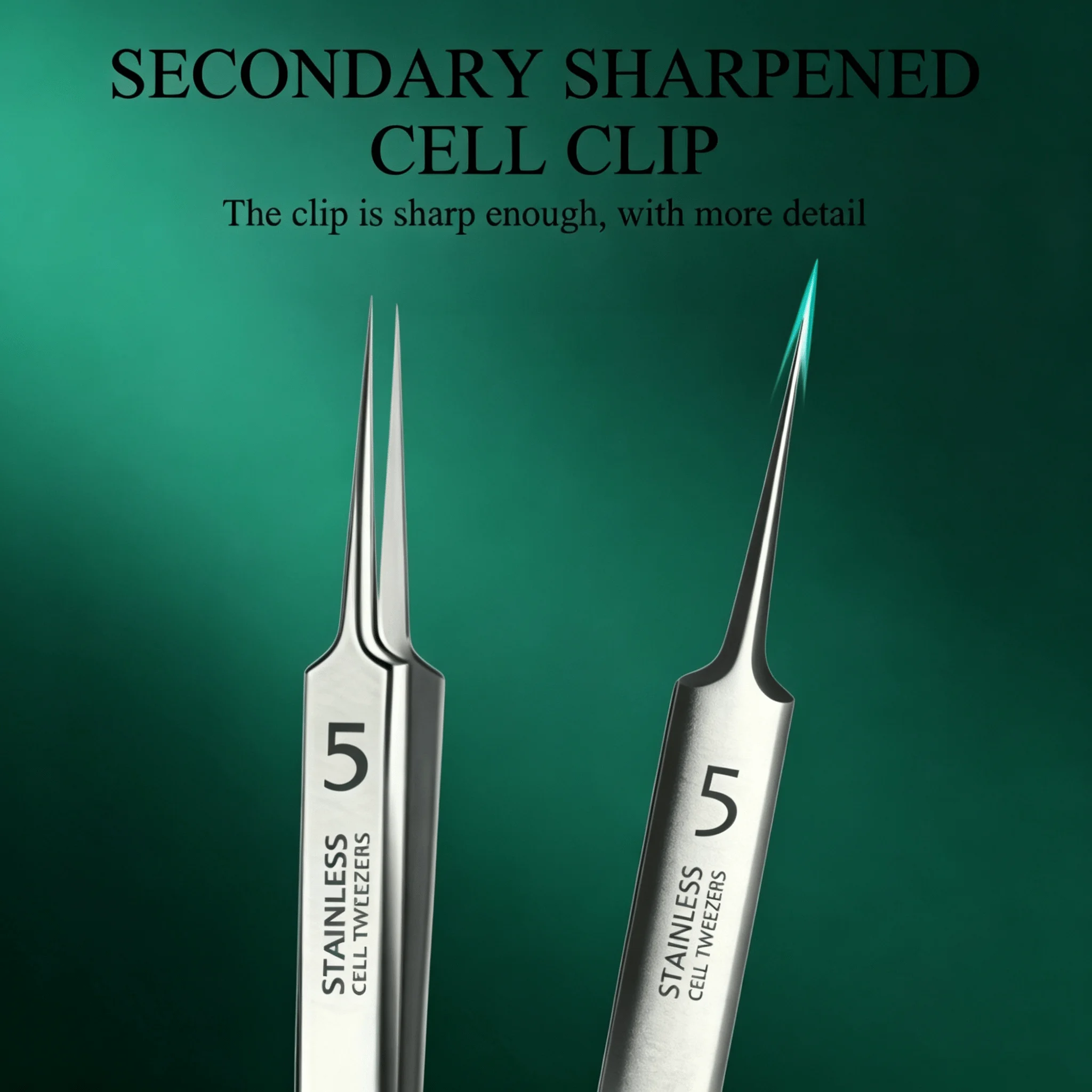 2pcs with 1pc Box.  Professional Precision Ultra Fine Tip Blackhead Tweezers, High Hardness Rustproof Stainless Steel Extractor