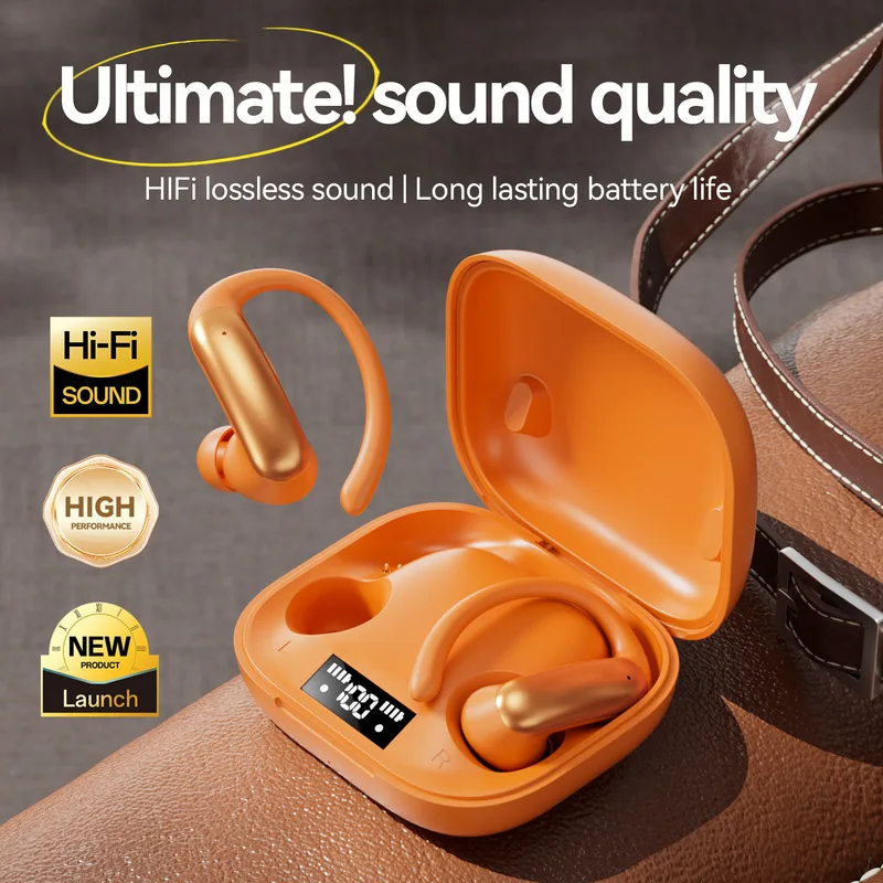 Bestseller Ows Wireless Earbuds Over Ear Hook Air Conduction With Digital Display Charging Case Hi Fi Sound For Sports Daily Use
