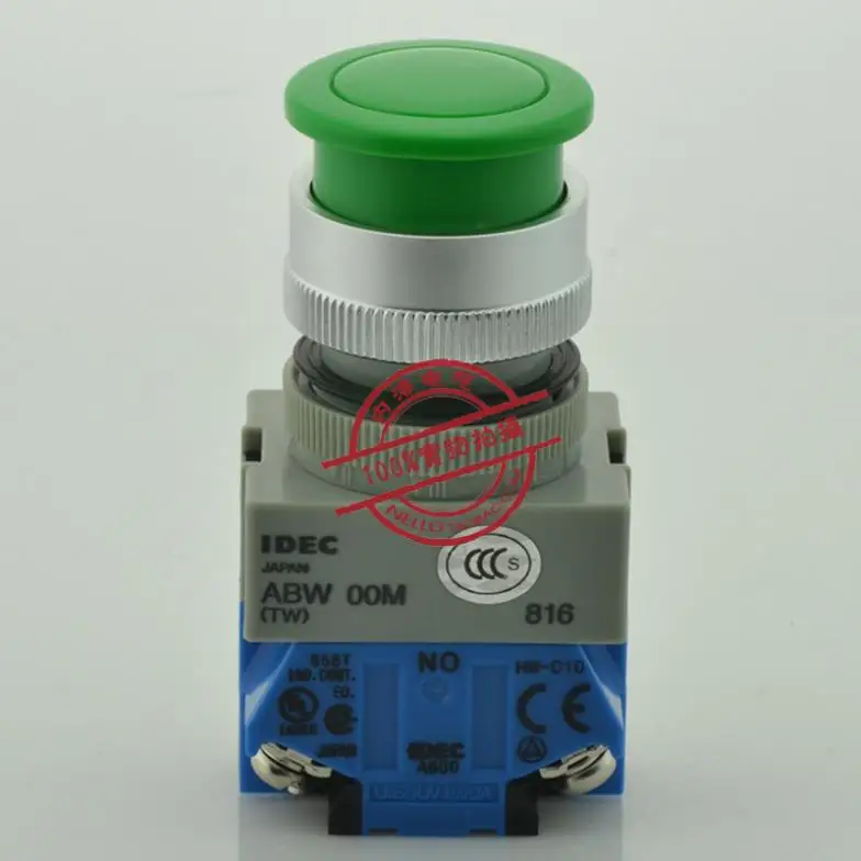 Japan IDEC 22mm mushroom self reset button switch ABW310G ABW311G ABW310R ABW311R ABW301R ABW310ER ABW311ER ABW320G -10PCS