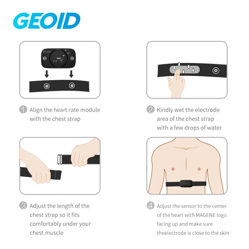 GEOID HS500 Heart Rate Monitor Mover GPS Bluetooth ANT Sensor Chest Strap Cycling Computer Sensor Wahoo Garmin Sports Monitor