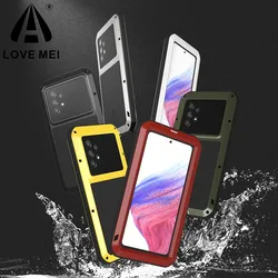 Love Mei Phone Case for Samsung A52 A53 A54 Silicone Military Grade Metal Protective Case Shock Proof Dust Proof Cover