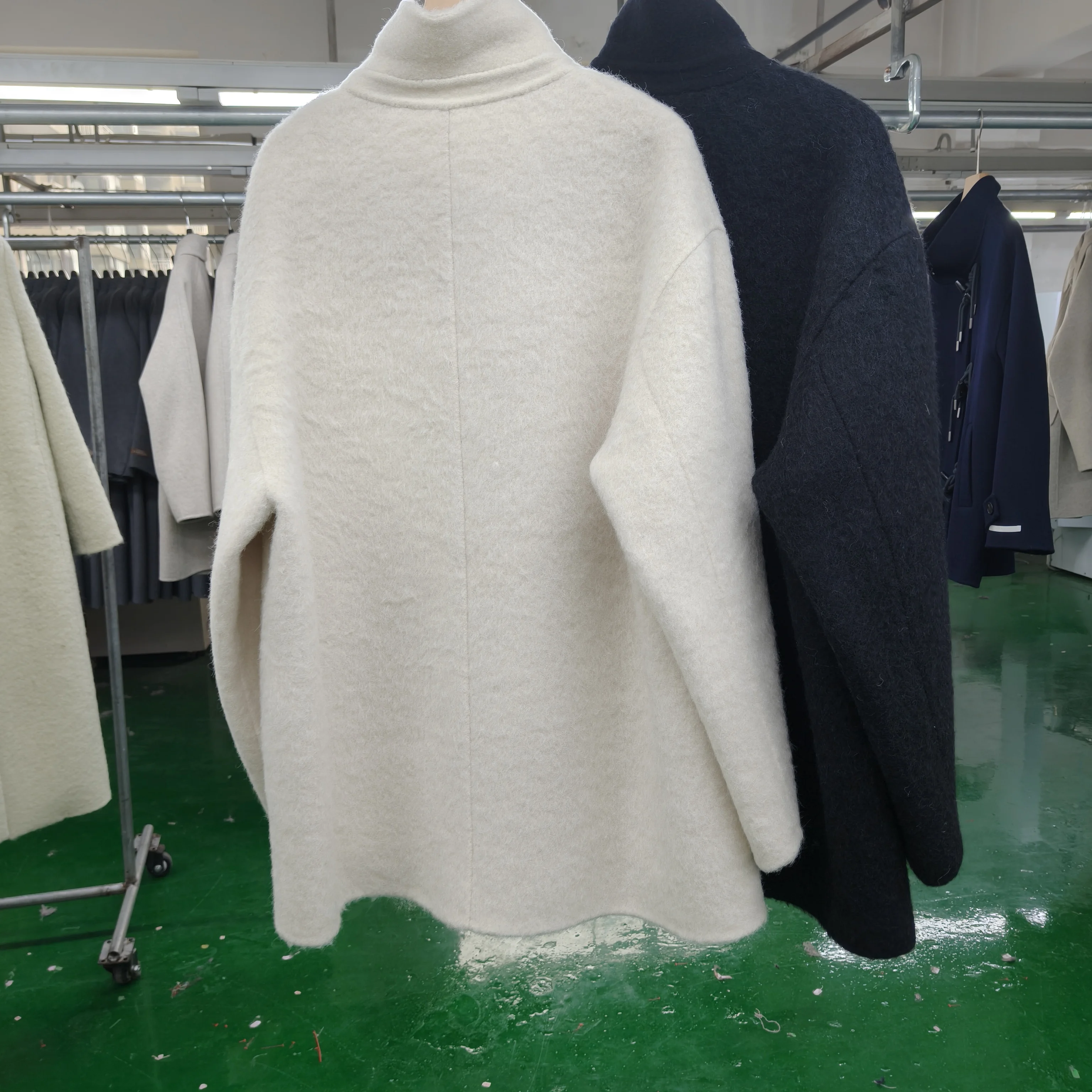 الخريف/الشتاء جديد وصول الكورية الوقوف طوق سوري الألبكة معطف الصوف الشتاء النساء لينة وأنيقة المرأة معطف الصوف السميك #2