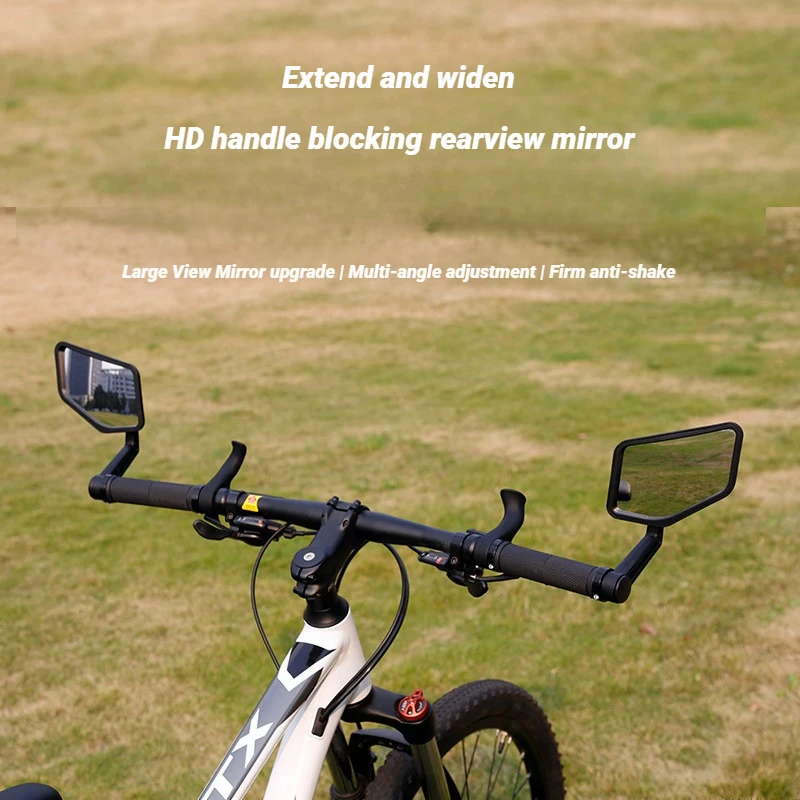 Bicycle Rearview Mirror Mirror Surface Foldable Aluminum Alloy Clip Ring 360 ° Adjustable Reflector Bicycle Accessories