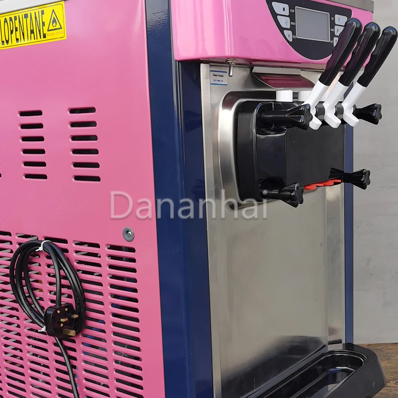 

Multifunctional Stainless Steel Desktop Ice Cream Maker 3-Nozzle Frozen Yogurt Machine for Home Use
