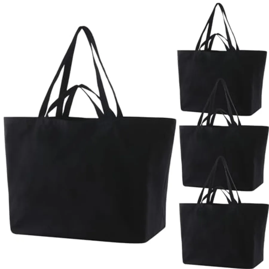 

Large Sturdy Canvas Tote Bag -27" X 16" X 8" Extra Big Largest Grocery Shopping Beach Reusable Totes Bags