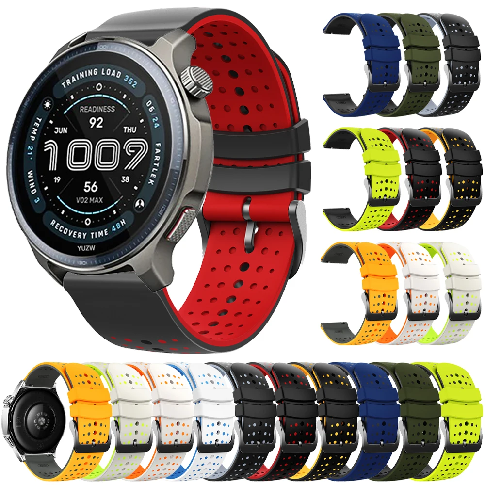 22 مللي متر حزام الإفراج السريع ل Huami AMAZFIT BALANCE 2/BIP 6 5 وحدة لينة سيليكون نغمتين الفرقة GTR 4/3/3 Pro 2e حزام الساعات الرياضية