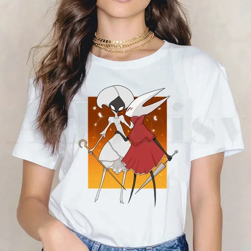 Ghost Knight Graphic Art Hollow Knight Funny Game Short Sleeve Female Tops Tees Harajuku  VintageT Shirts Women's T-shirt