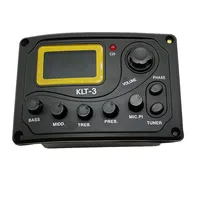 Ecualizador EQ de 4 bandas KLT-3 Preamplificador EQ de bajo para guitarra acústica con micrófono y pastilla afinadora de guitarra