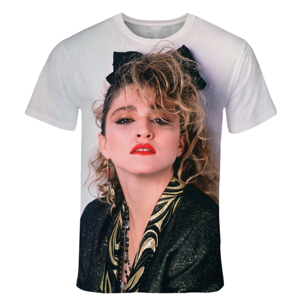 Summer fashion trend personalized singer Madonna 3D printed printed printed pattern casual and comfortable T-shirt