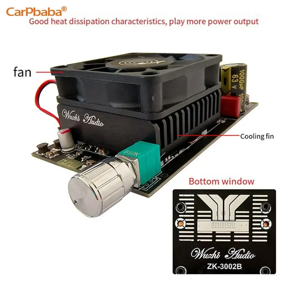 Carpbaba ZK-3002B Digital Audio Power Amplifier Board TPA3255 Stereo Amp 300Wx2 2.0 Dual Vocal Tract Sound Amplifier Easy To Use