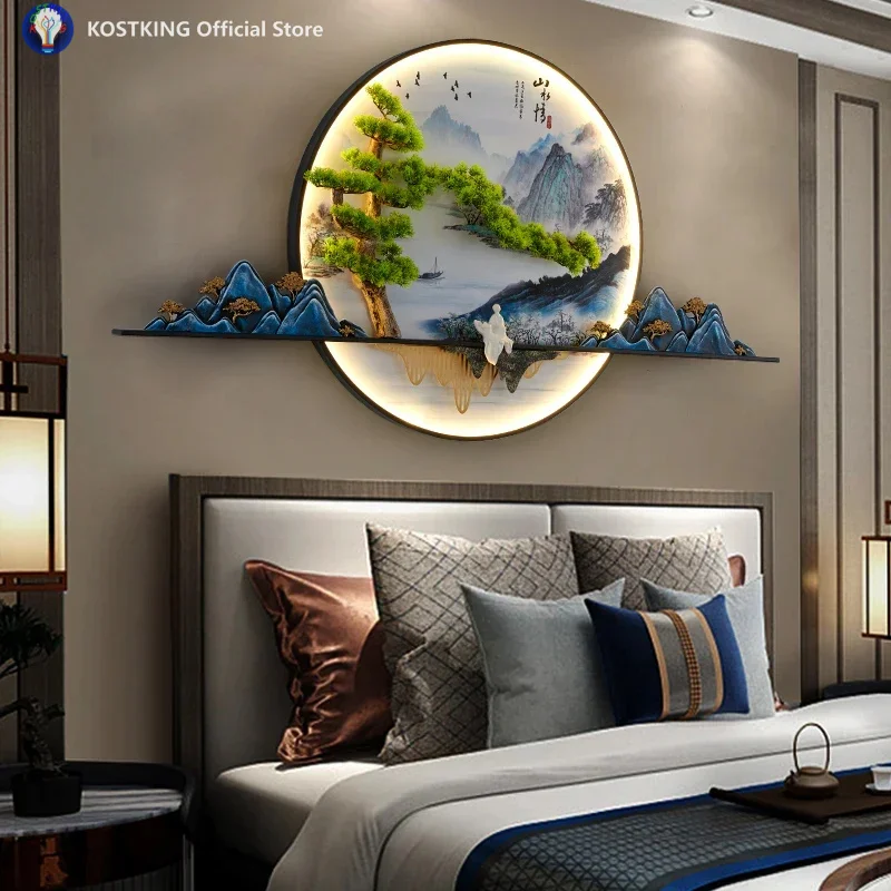 Modern Picture Wall Light LED Chinese Creative Landscape Mural Sconce Lamp For Home Living Room Study Bedroom Decor